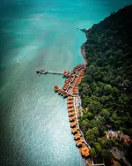 Aerial-View-of-Berjaya-Langkawi-Resort-Overwater-Chalets